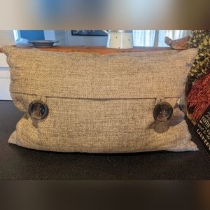 Set of 2 12" x 24" tan pillows
